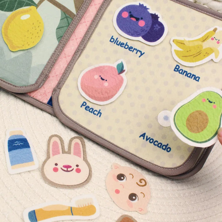 Montessori Busy Book Baby Early Education Book,Puzzle Toy, Animal Cognitive Fabric Book, Repeated Paste Book & Sensory toys - LUDICTOYS
