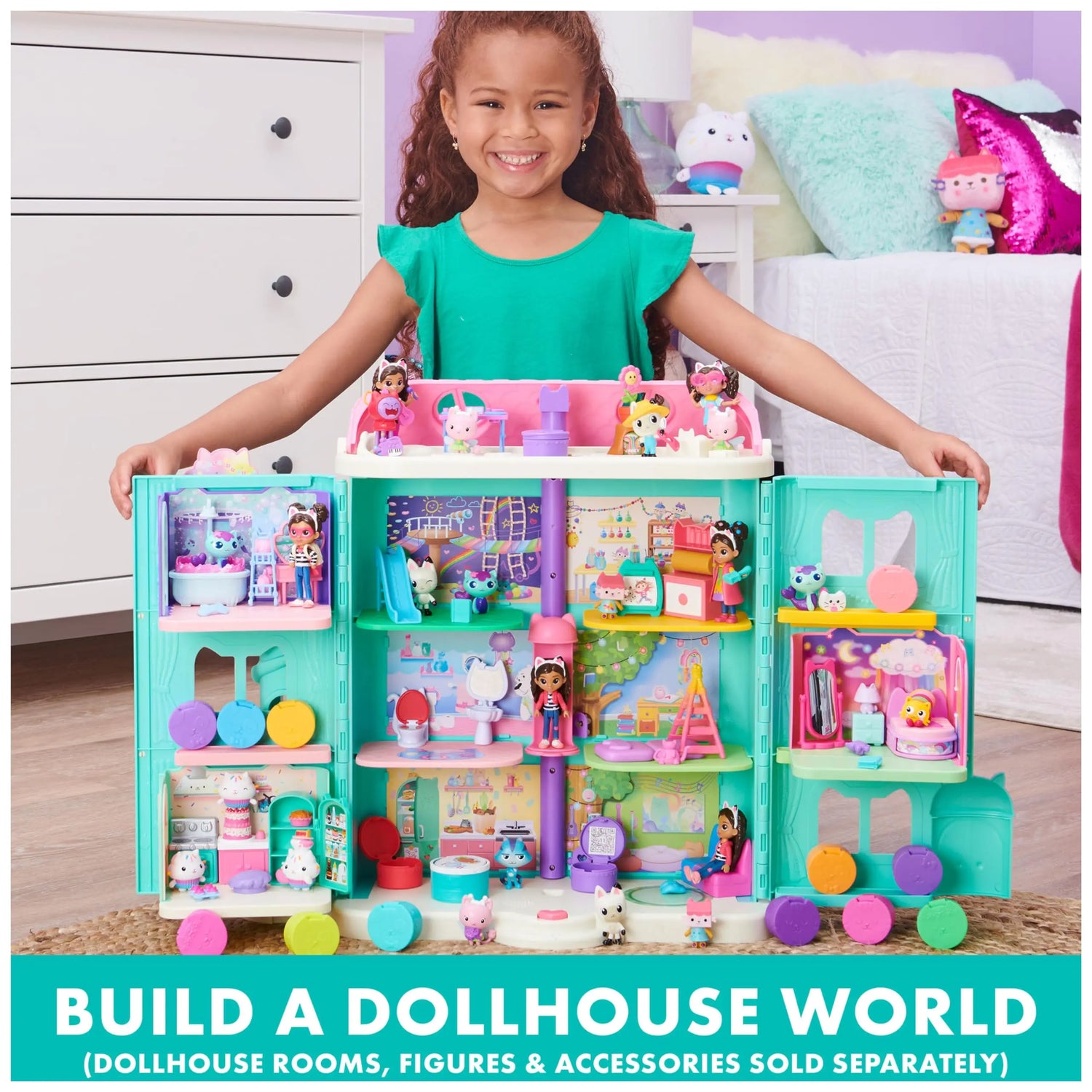 Gabby's Dollhouse Toys Baby Box Cat Craft-A-Riffic Room Gabby Magic House Deluxe Figure Playhouse Set Girl Play House Toys Gifts - LUDICTOYS