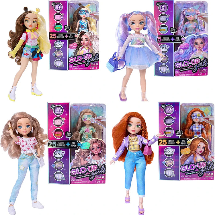 Original GLO UP Girls Fashion Doll Kawaii 10-Inch Action Figure Surprises Dolls Color-Changing Nail Play Girl Birthday Gift Doll - LUDICTOYS