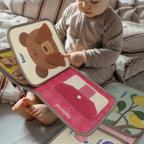 Montessori Busy Book Baby Early Education Book，Puzzle Toy, Animal Cognitive Fabric Book, Repeated Paste Book & Sensory toys - LUDICTOYS