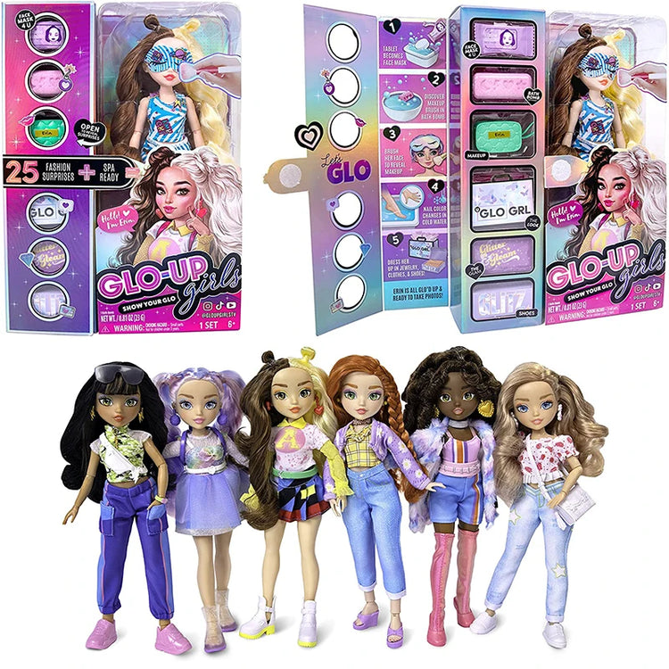 Original GLO UP Girls Fashion Doll Kawaii 10-Inch Action Figure Surprises Dolls Color-Changing Nail Play Girl Birthday Gift Doll - LUDICTOYS