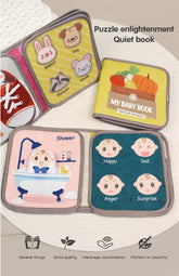 Montessori Busy Book Baby Early Education Book，Puzzle Toy, Animal Cognitive Fabric Book, Repeated Paste Book & Sensory toys - LUDICTOYS